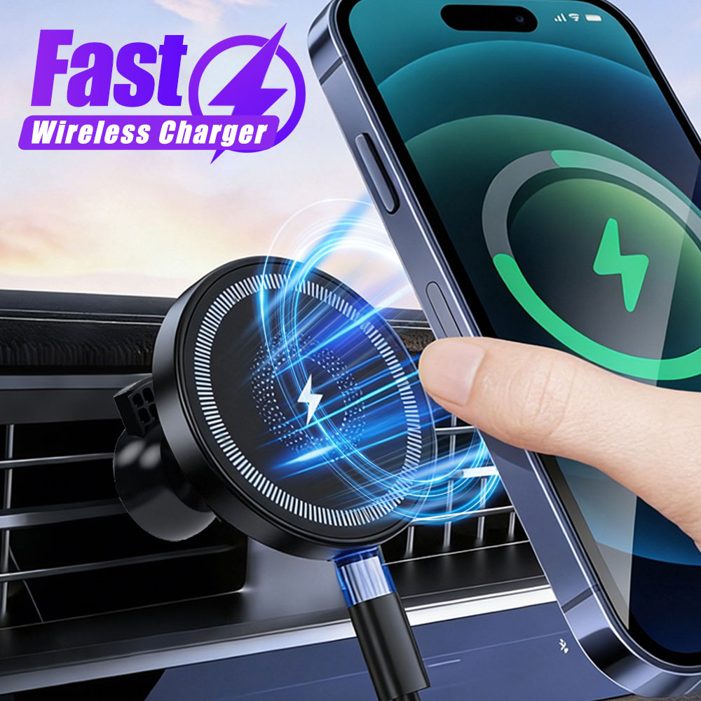 Wireless Car Charger Mount Fast Charging - Magnetisches kabelloses Auto-Ladegerät für Lüftungsschlitze –