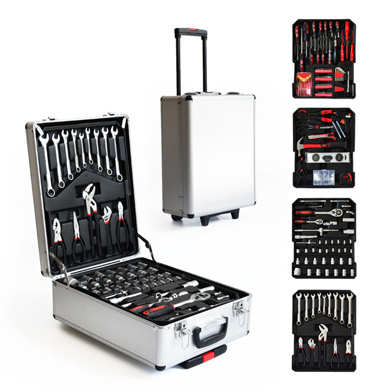 Auto Repair Tools - 186-teiliger Aluminium-Trolley-Mechaniker-Werkzeugsatz mit Steckschlüsseln und Handwerkzeugen