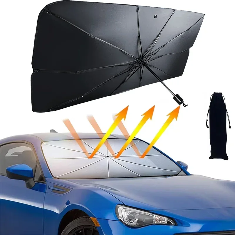 Car Sunshade Windshield Umbrella Foldable - Faltbarer Auto-Windschutzscheiben-Sonnenschutz, UV-Blocker, Hitzeabweiser, Tragbarer Schutzschirm
