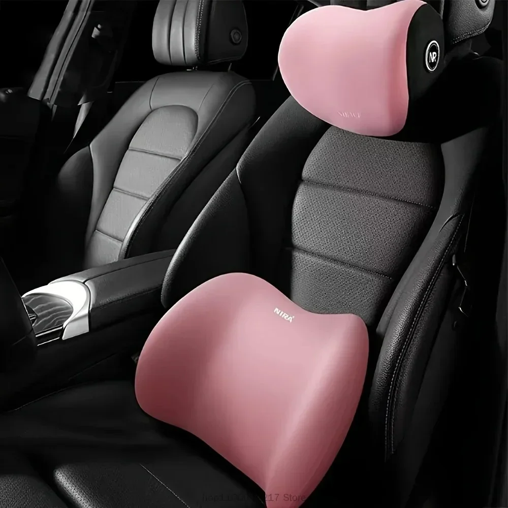 Memory Foam Car Neck Pillow Lumbar Support - Universelles Auto-Kopfstützen-Nackenkissen, Memory-Schaum-Sitzkissen, Lendenwirbelstützkissen, Vier-Jahreszeiten-Nackenkissen für