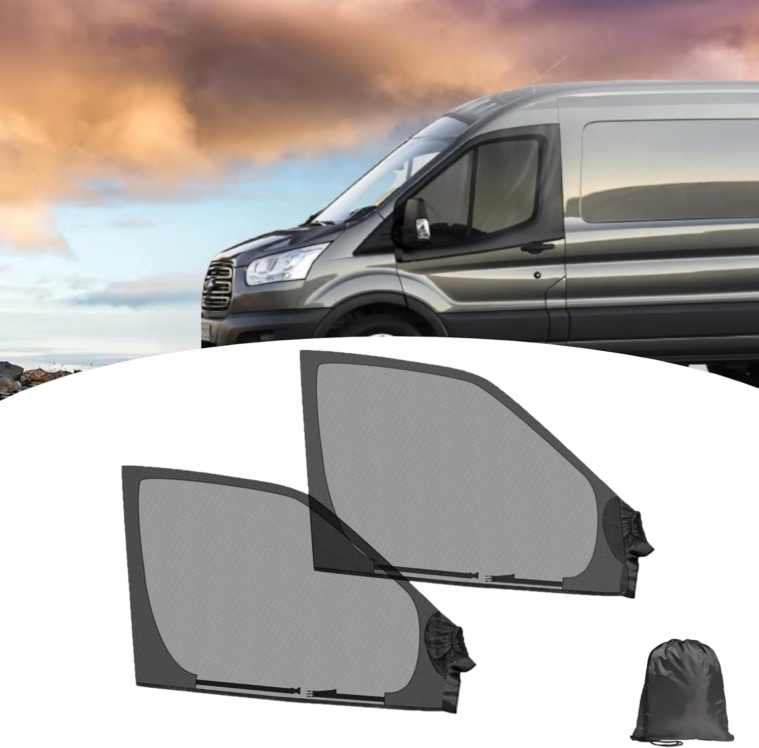 Car Accessories - 2 Stück Universelle Wohnmobil-Fenster-Insektenschutzgitter Paar Vordertür-Insektenschutz