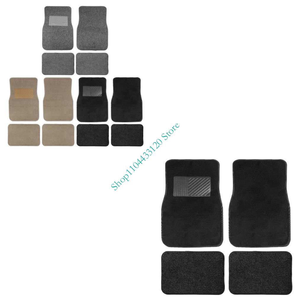 Car Floor Mats Universal Waterproof Leather - 0XXD 4 Stück Universal-Auto-Fußmatten, PVC-Beflockung, ganzjährig