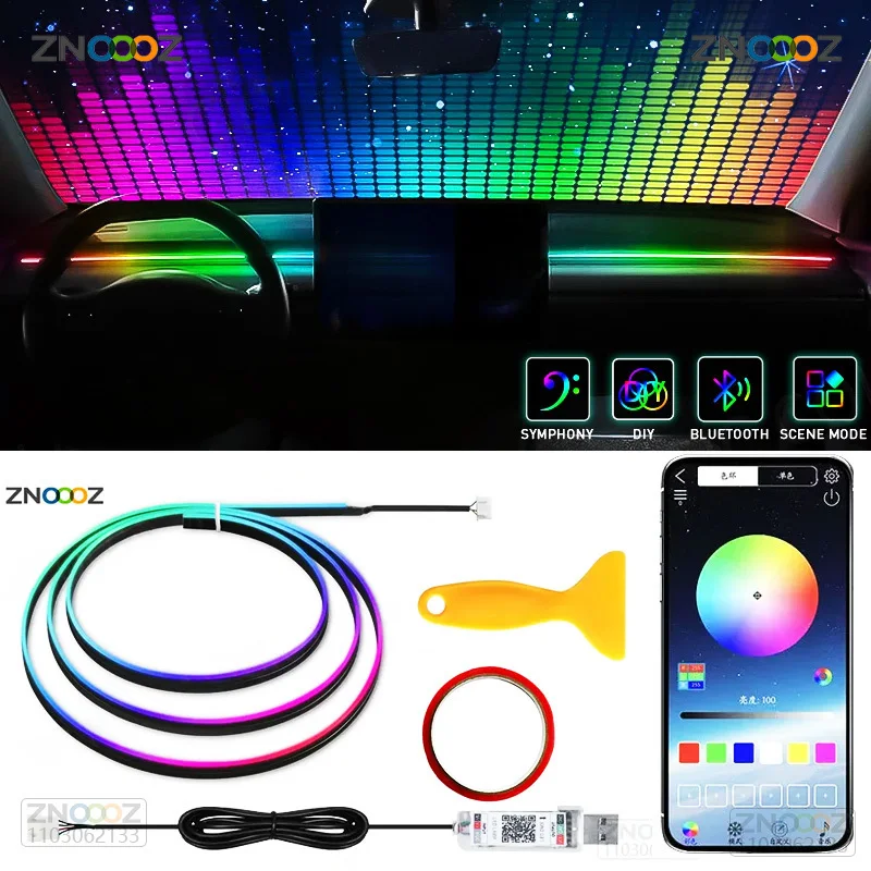 Led Ambient Interior Car Lights App Control - Znoooz 140cm Auto Umgebungs lichter LED