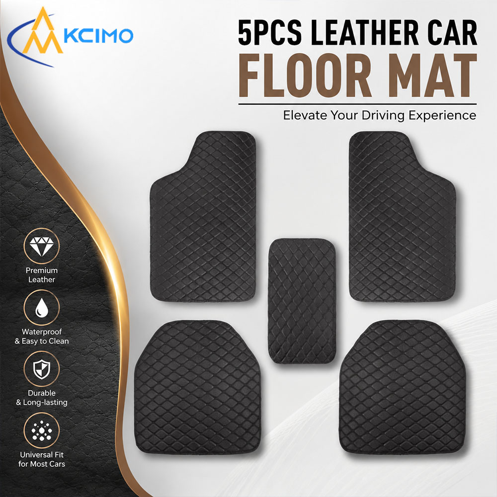 Car Floor Mats Universal Waterproof Leather - Universelle 5-teilige Leder-Autofußmatten Wasserdicht Rutschfest Auto-Teppich