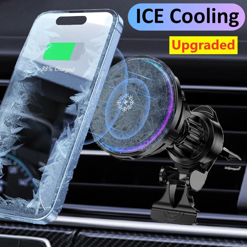Wireless Car Charger Mount Fast Charging - Eis kühlung magnetisches kabelloses Auto ladegerät