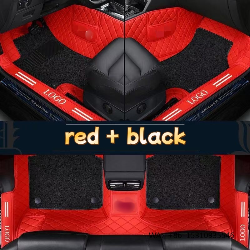 Car Floor Mats Universal Waterproof Leather - Luxuriöse PVC-Leder Vollflächige Wasserdichte Auto-Fußmatten Universal