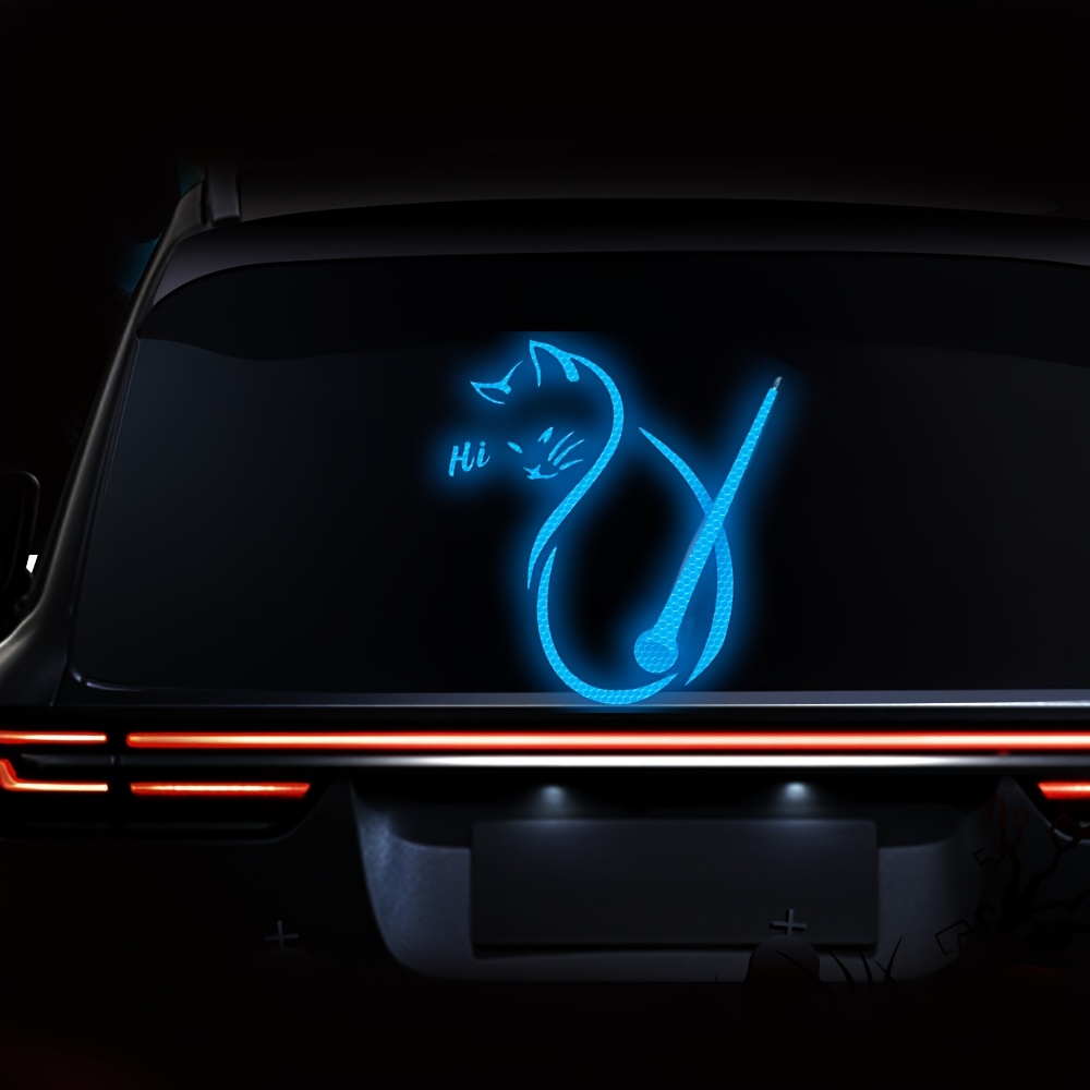 Anti Glare Car Rearview Mirror Film - 1 Stück reflektierender Katzen-Wischer-Aufkleber für das