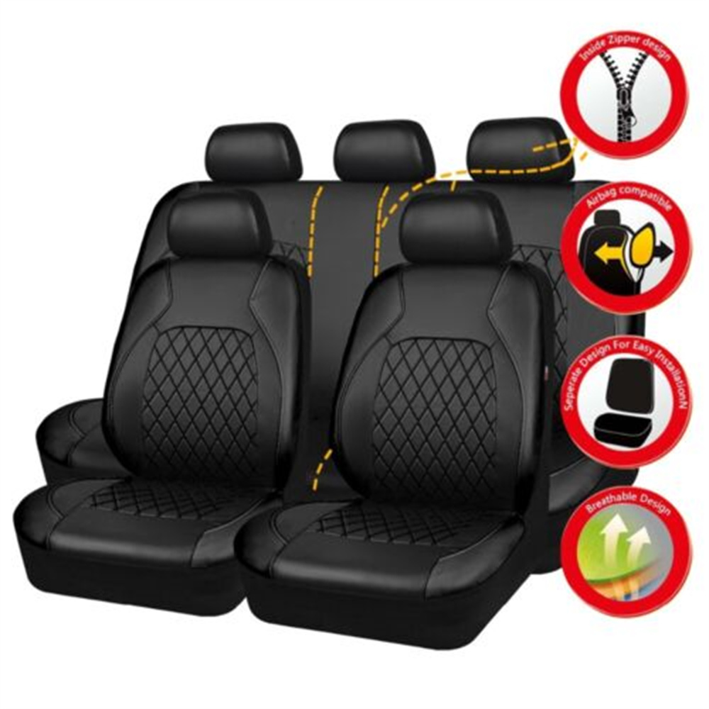 Leather Car Seat Covers Full Set Universal - Universal Auto Sitz Abdeckung Set PU