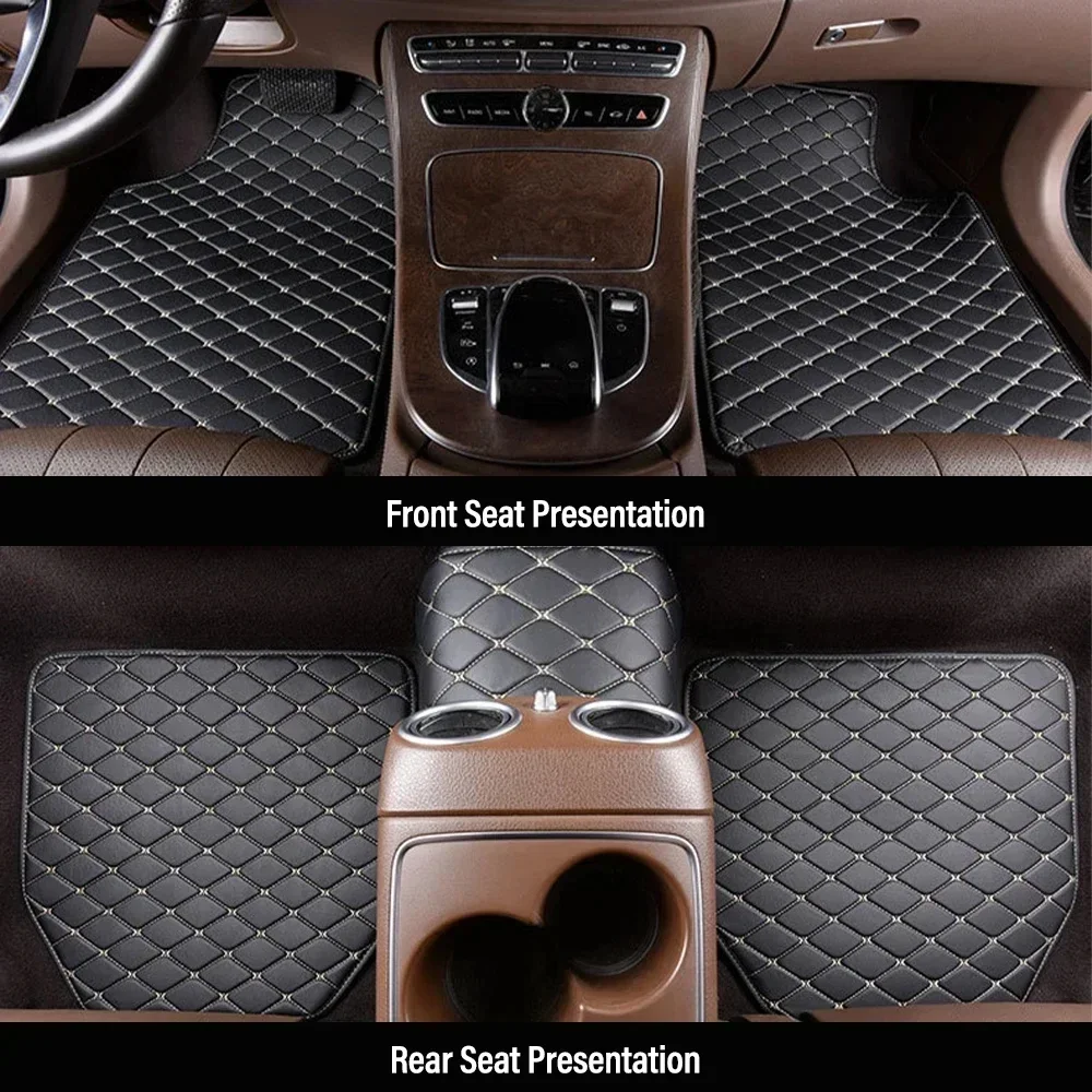 Car Floor Mats Universal Waterproof Leather - Auto-Fußmatten 4-teilig Universelle PU-Leder Wasserdichte Auto-Fußpolster