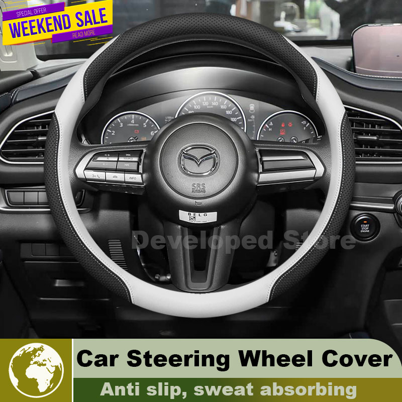 Car Steering Wheel Cover Anti Slip Breathable - Leder-Lenkradbezug für Mazda CX-3 CX 3