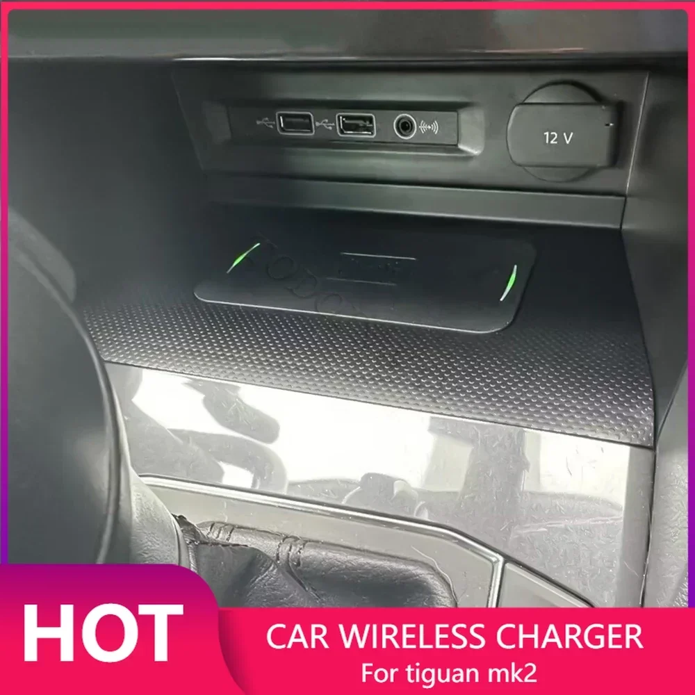 Wireless Car Charger Mount Fast Charging - Kabelloses Auto-Ladegerät für Volkswagen Tiguan MK2