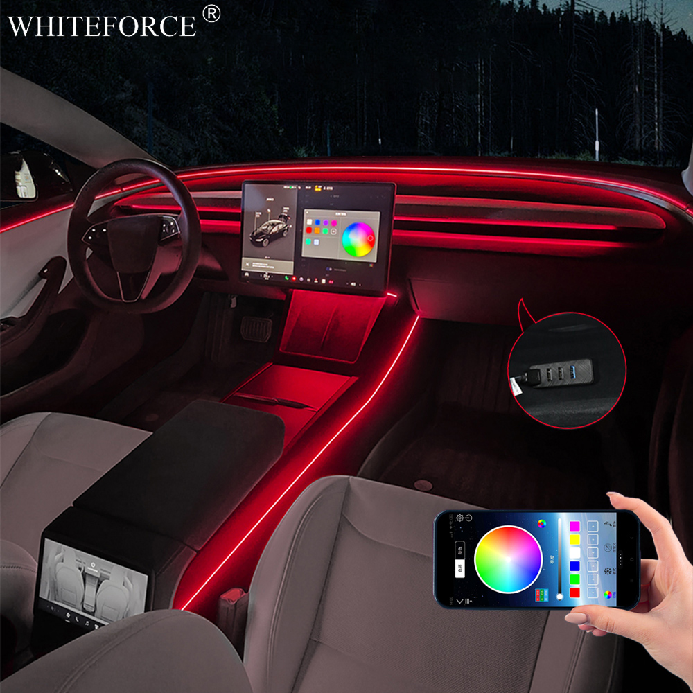 Led Ambient Interior Car Lights App Control - Für Tesla Modell Y Juniper LED