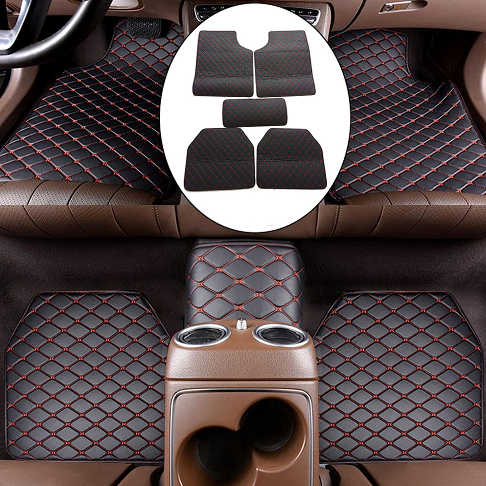 Car Floor Mats Universal Waterproof Leather - 5 teile/satz Leder Auto Fußmatten Universal