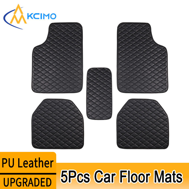 Car Floor Mats Universal Waterproof Leather - Kcimo 5-teiliges Auto-Fußmatten-Set aus PU-Leder, wasserdicht,