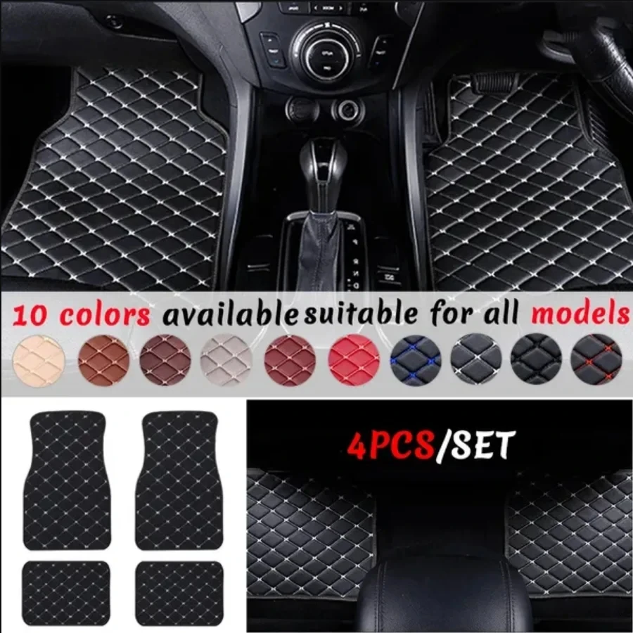 Car Floor Mats Universal Waterproof Leather - Auto Fußmatten 4PCS Universal PU Leder