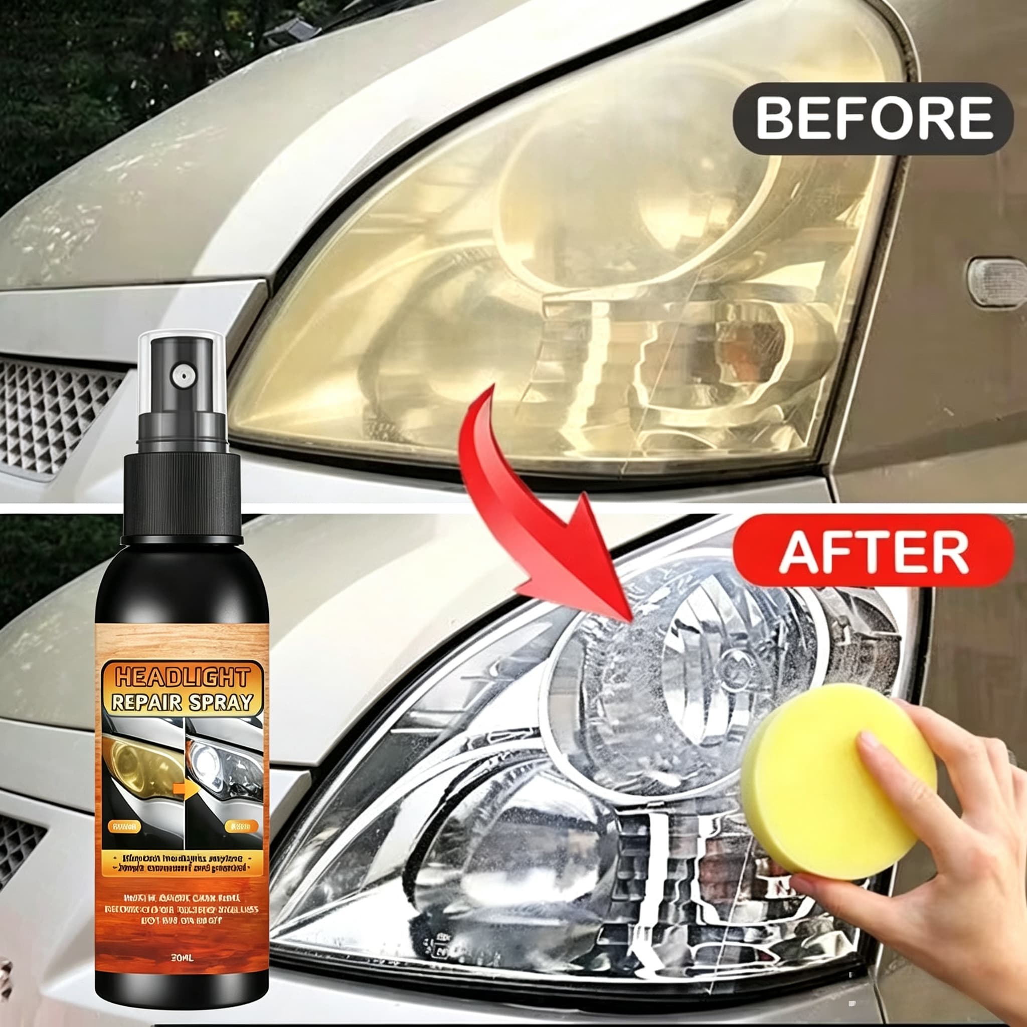 Car Scratch Repair Polishing Wax Paste - Autolampen-Restaurierungs- und Polierset - Scheinwerfer-Kratzerentferner &