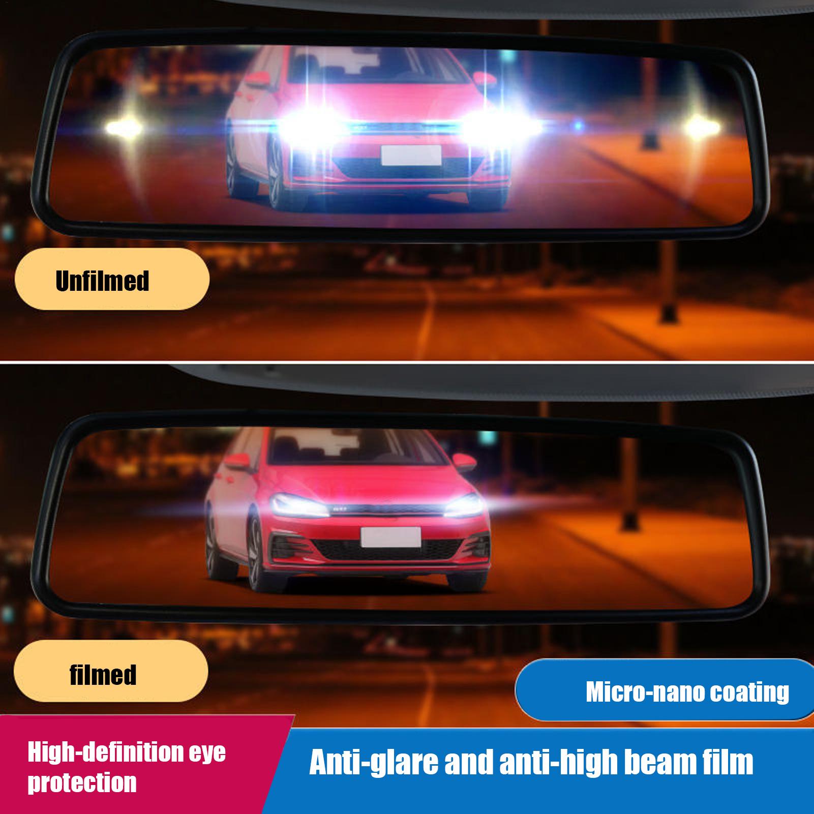 Anti Glare Car Rearview Mirror Film - Anti-Glare-Aufkleberfolie für den Auto-Innenspiegel, Rückspiegel-Antibeschlagfolie, langlebiger