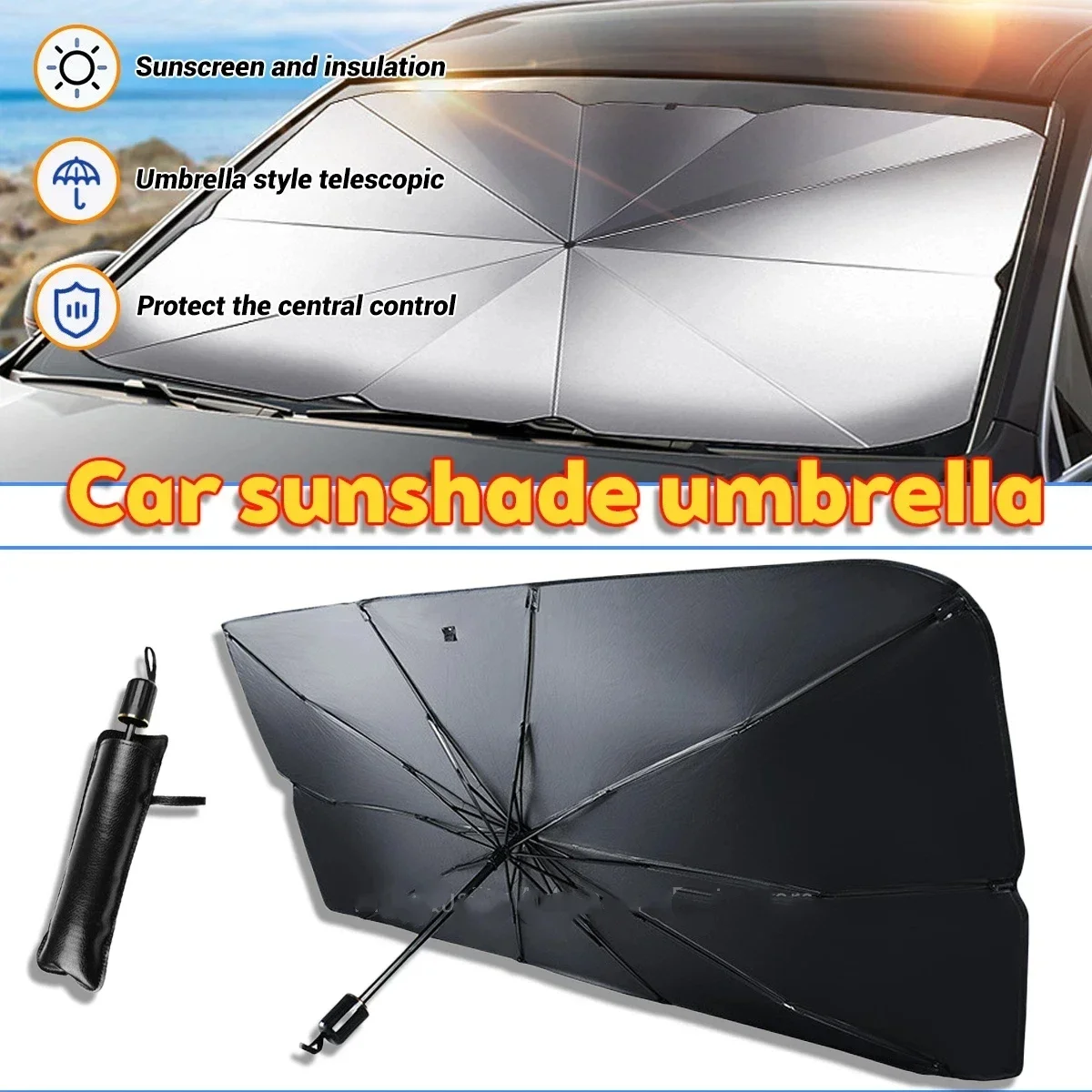 Auto-Sonnenschutz für die Wind – Car Sunshade Windshield Umbrella Foldable Bewertung und Preis