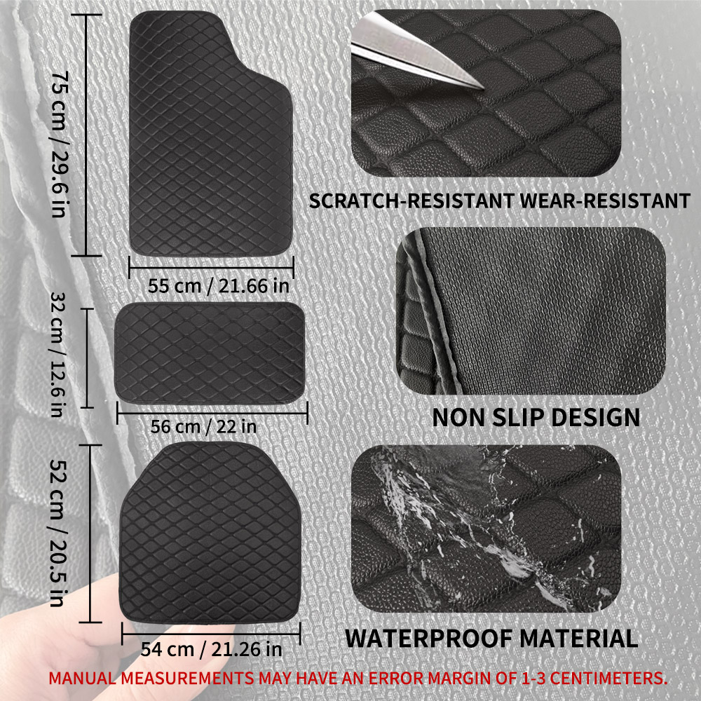 Universelle 5-teilige Leder-Au – Car Floor Mats Universal Waterproof Leather Bewertung und Preis