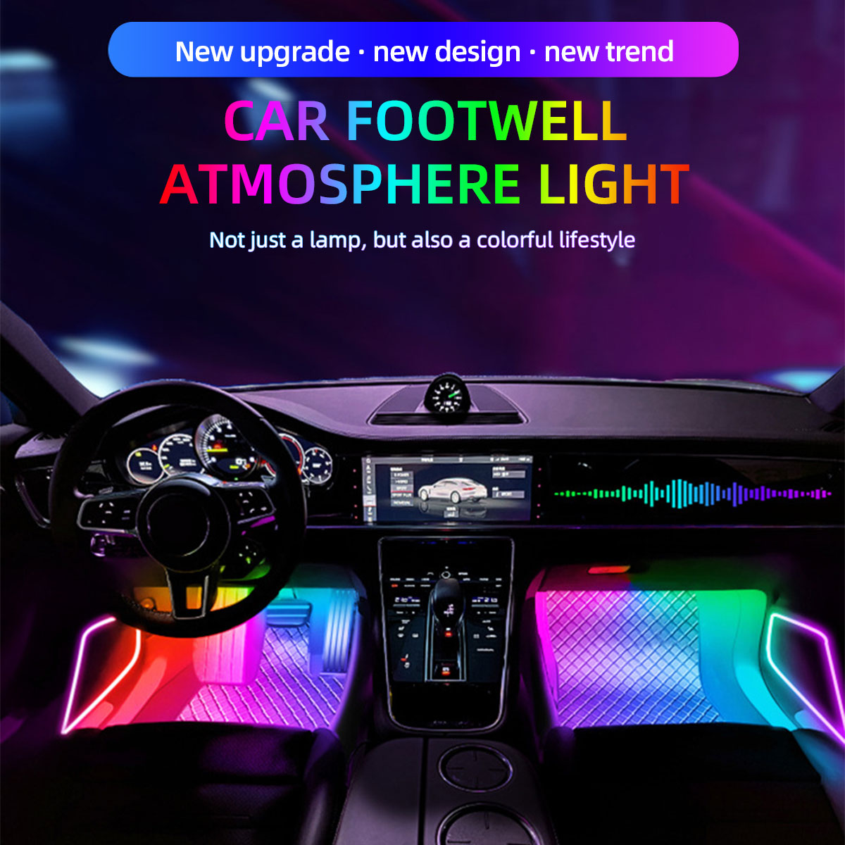 2/4in1 12/18 LED RGB Regenboge – Led Ambient Interior Car Lights App Control Bewertung und Preis