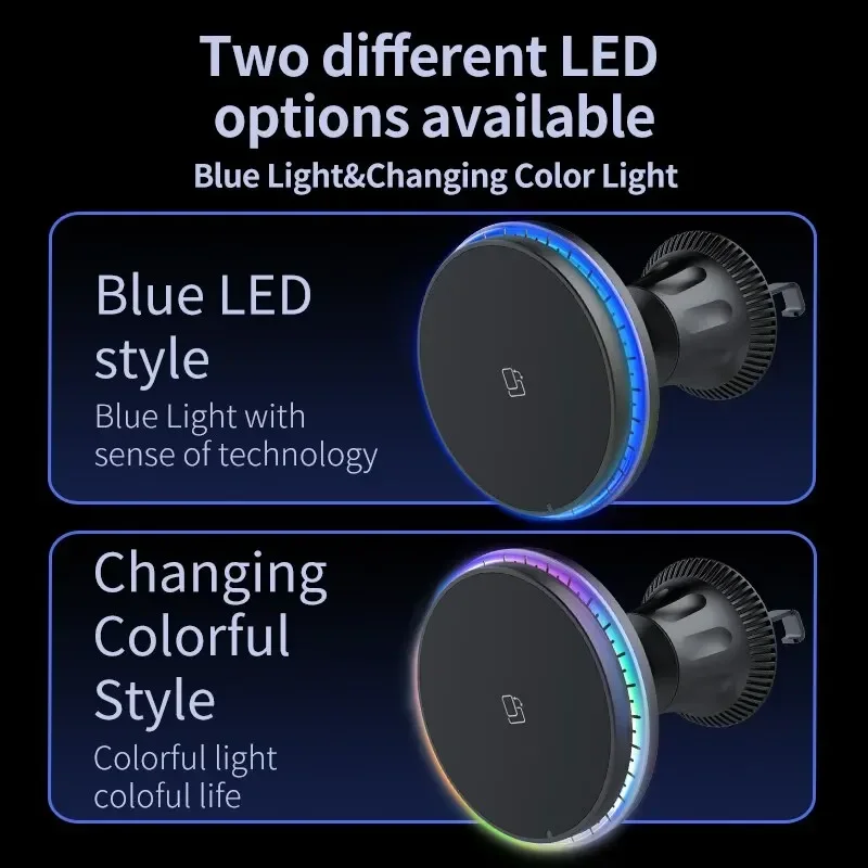LED/RGB Magnetisches kabellose – Wireless Car Charger Mount Fast Charging Bewertung und Preis