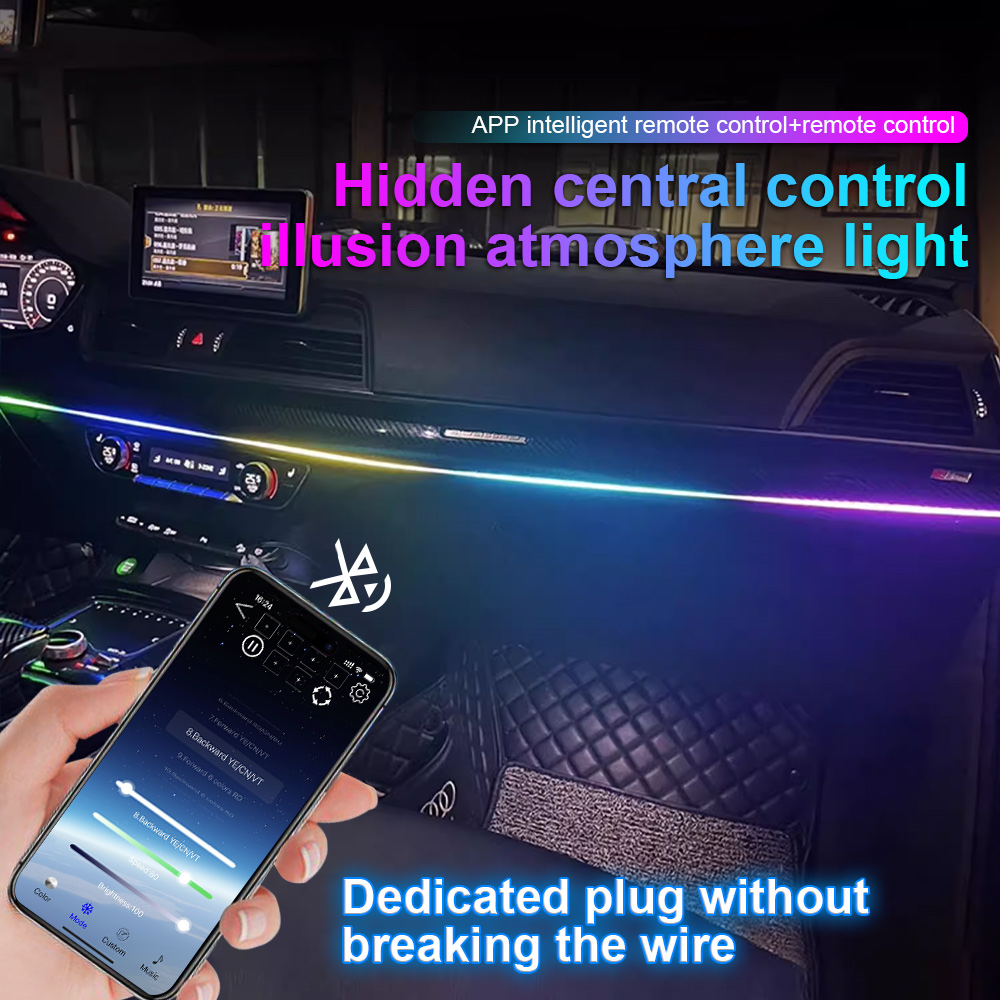 64 farben USB Auto LED Umgebun – Led Ambient Interior Car Lights App Control Bewertung und Preis